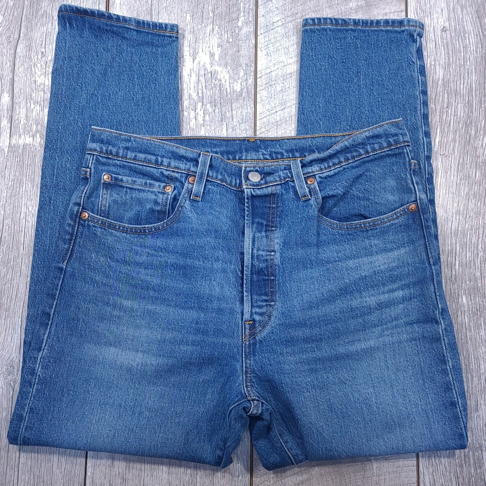 Levi's 501 Skinny Jeans Womens Size 32 Blue High Rise Button Fly Denim - Picture 5 of 11